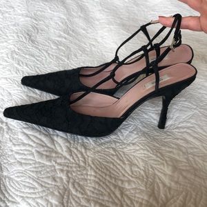 Black lace PRADA shoes size 37.5